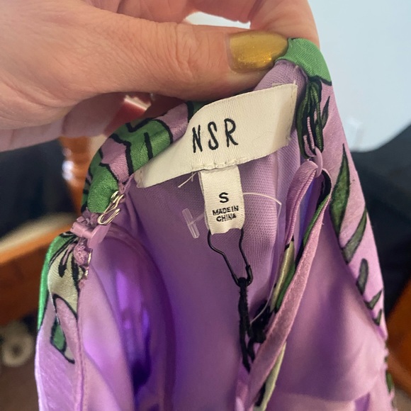 NSR Green Purple Floral Maxi Dress Tiered Layered Ruffles Sleeveless S NEW - Picture 8 of 11